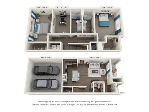 The Dylan Apartments TH 1 Floor Plan